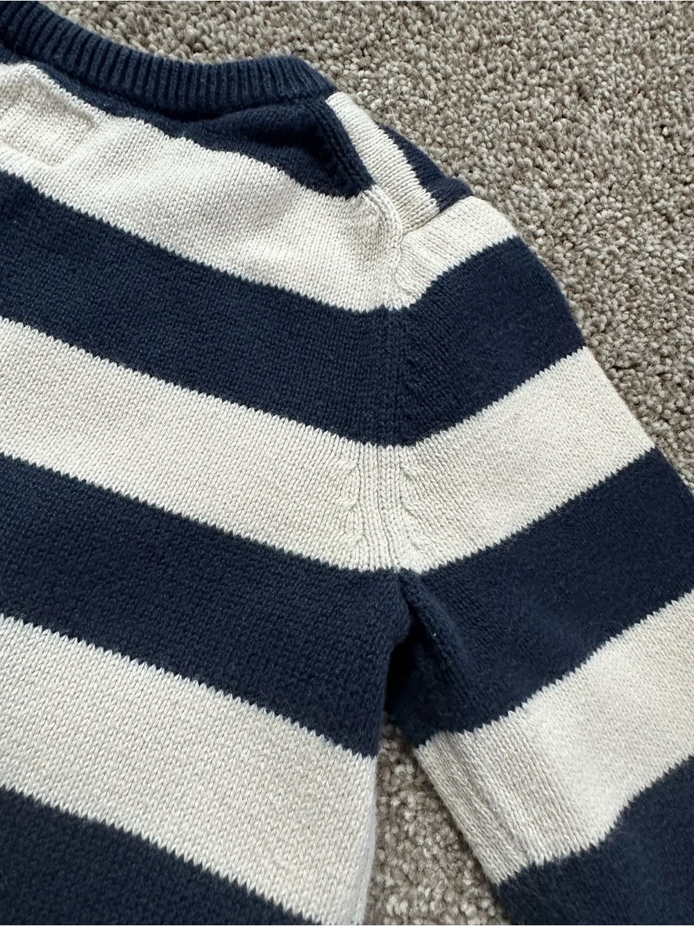 Baby GAP Navy & Cream Striped Knit One-Piece Sweater
